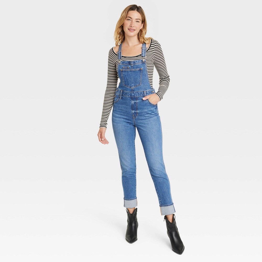 Women's Denim Overalls - Universal Thread™ Medium Wash 8