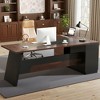 MAYEERTY L-Shaped Executive Desk   Office Desk with Drawers and Lateral File Cabinet - 2 of 4