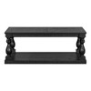 CAVINAS Vintage Coffee Table with Smooth Pine Veneer & Artistic Vase Legs,Rectangular Center Table for Living Room,Apartment - 2 of 4