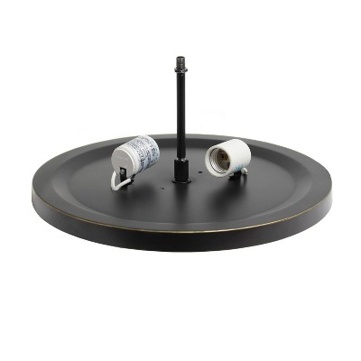 Elegant Elipse 15" Bronze Crystal Bowl Ceiling Flush Mount Light