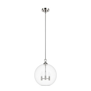 Hunter Fans 13.75" High Oaks Pendant Ceiling Light Brushed Nickel Finish - 3 Bulb Incandescent Indoor Lighting Fixture - 1 of 2