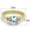 Slickblue Women’s Gold-Tone Halo Engagement Ring with 7mm Round CZ, 4-Prong Setting, Sizes 5-10 - 3 of 4