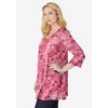 Woman Within Perfect Printed Three-Quarter-Sleeve V-Neck Tunic - 4 of 4
