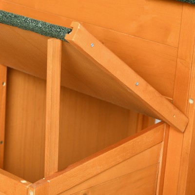 Extra Large Orange Wooden Chicken Coop with Run and Tray