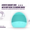 YEVYO Rechargeable Facial Cleansing Brush Waterproof IPX7 - Silicone - Blue - 2 of 4