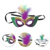 Unique Bargains Colorful Feather Sequins Half Face Party Mask 1 Pc - 3 of 4