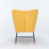 Alilang 24.80inches Plush Tufted Rocking Chair with Metal Frame and Matching Pillow-Yellow - 3 of 4
