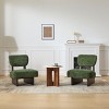 Set of 2 Accent Chair with Beige Upholstery, Comfortable Modern Accent Chairs with Wood Base for Living Room or Office-Maison Boucle - 3 of 4