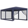 VidaXL Party Tent with 6 Mesh Sidewalls Blue 9.8'x19.7' HDPE - 2 of 4