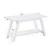 Roundhill Furniture Elyz Solid Wood Bench with Shelf, 36.10-Inch Long, White - 3 of 4