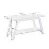 Roundhill Furniture Elyz Solid Wood Bench with Shelf, 36.10-Inch Long, White - image 3 of 4