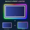 RGB LED Mirror for Bathroom, Mirror with 8 RGB Backlit & 3 Front Lit, Anti-Fog Wall Bathroom/Vanity Mirror with Memory, Horizontal/Vertical - 4 of 4