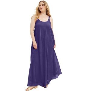 June + Vie by Roaman's Women's Plus Size Swing Maxi Dress - 1 of 4