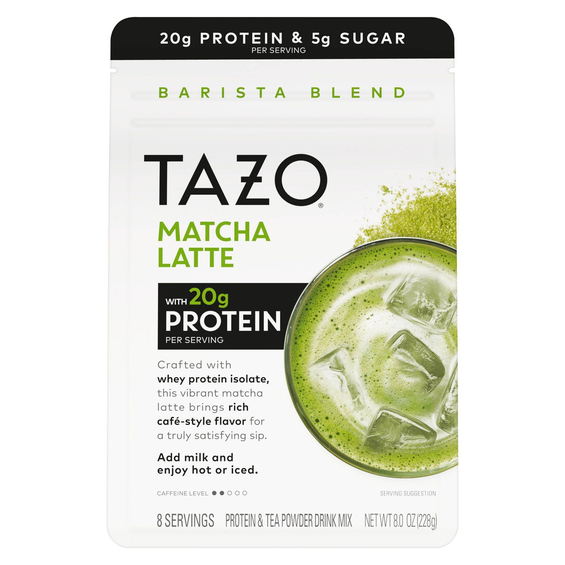 Tazo Matcha Latte Protein and Tea Powder Drink Mix - 8oz