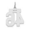 Black Bow Jewelry 14k White Gold, Jersey Collection, Small Number 46 Pendant - 3 of 4