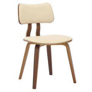 LeisureMod Wooden Upholstered Dining Chair in Leather Clivo Collection - 1 of 4