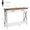 Coolmee 31 inch Console Table with Drawers and Open Shelf, 2-Tier Narrow Sofa Table for Entryway, Living Room, Corridor - 2 of 4