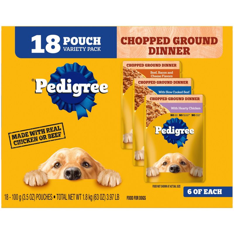 Pedigree Chopped Ground Dinner Adult Wet Dog Food - 3.5oz/18ct, 1 of 15