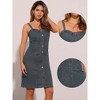 Allegra K Women's Button Down Sweetheart Neckline Sleeveless Summer Knee Length Denim Bodycon Sundress - 2 of 4
