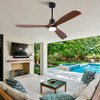 TOBILI Hot sales 60 Inch Modern Black Ceiling Fan With Light 3 Solid Wood Blades - 3 of 4