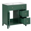 NicBex 30'' Bathroom Storage Cabinet with Sink, Bathroom Vanity, 1 Spacious Cabinet Door and 2 Drawers for Bathroom, Green - 3 of 4