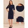 Allegra K Women's Short Sleeve Knee Length Ruched Business Work Sheath Dress - 2 of 4