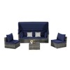 5-Piece Outdoor Patio Wicker Daybed Set with Retractable Canopy, Storable Table - 4 of 4