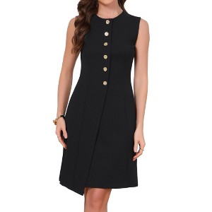 office formal dresses Women's Formal Dress Zipper Front Bell Sleeves Business Office Midi A-Line  Dresses