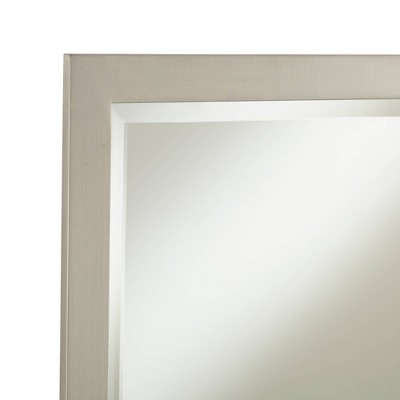 Rectangular Silver Metal Bathroom Vanity Mirror 39" x 28"