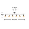 Pro Track Elm Park 6-Head Ceiling Track Light Fixture Kit Spot Light Directional Brown Bronze Finish Amber Glass Western Kitchen Bathroom 57 1/2" Wide - 4 of 4