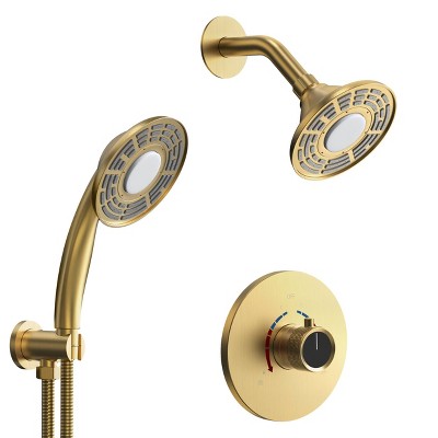 5" Shower Kit with Three Color LED Handheld Spray - EVERSTEIN