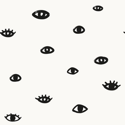 Tempaper Eye See You Self-Adhesive Removable Wallpaper White/Black