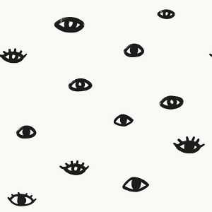 Tempaper & Co. 15 sq ft Eye See You Peel and Stick Wallpaper by Bobby Berk Black - 1 of 3