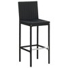 vidaXL Garden Bar Stools with Cushions 4 pcs Black Poly Rattan - 3 of 4