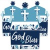 Big Dot of Happiness Blue Elegant Cross - Treat Box Party Favors - Boy Religious Party Goodie Gable Boxes - Set of 12 - 2 of 4