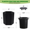 16 Inch Tall Planters Set of 2, Hexagonal Self Watering Pots with Water Level Monitor, Bottom Wheels and Drainage Hole - 4 of 4