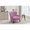 32.5" Upholstered Accent Chair with Solid Wood Legs, Nailhead Trim and Recessed Arms for Living Room - 3 of 4