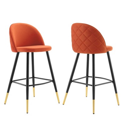 Modway Cordial Performance Velvet Bar Stools - Set of 2