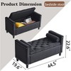 Lycvki 44.5in. Velvet Storage Bench with Armrests and Nailhead Trim - 2 of 4