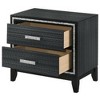 Royal Hampton Nightstand with 2 Drawers and Shimmery Details, Black - 3 of 4