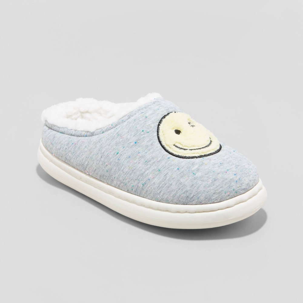 Kids' Percy Wink Smiley Face Clog Slippers - art class™ Light Gray XL