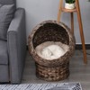 VisioGear Elevated Cat Bed with Rotatable Egg Chair Pod, Cat Basket Bed with Thick Cushion, Gray, 19.75"*16.5"*23.5" - 2 of 4