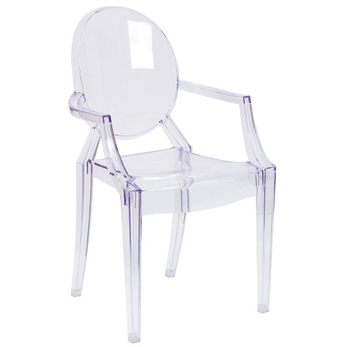 Flash furniture ghost side 2025 chair in transparent crystal