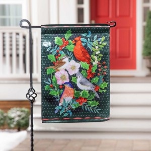Evergreen Garden Flag Winter Bird Friends Lustre Double Sided Indoor Outdoor Decor 18" x 12.5" - 1 of 2
