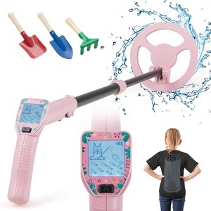 Gymax Metal Detector for Kids 24.5"-33.5" Adjustable Junior Gold Detector w/ LCD Display IP68 Waterproof 6.5" Search Coil for Boys and Girls - 1 of 4