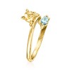 Ross-Simons 0.20 Carat Swiss Blue Topaz Cat and Fish Ring in 18kt Gold Over Sterling - 3 of 4