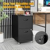 ZACHVO 18 Inch Deep 2 Drawer Black Mobile Metal Filing Cabinet for Letter-Size with Lock, Home Office Storage - 4 of 4