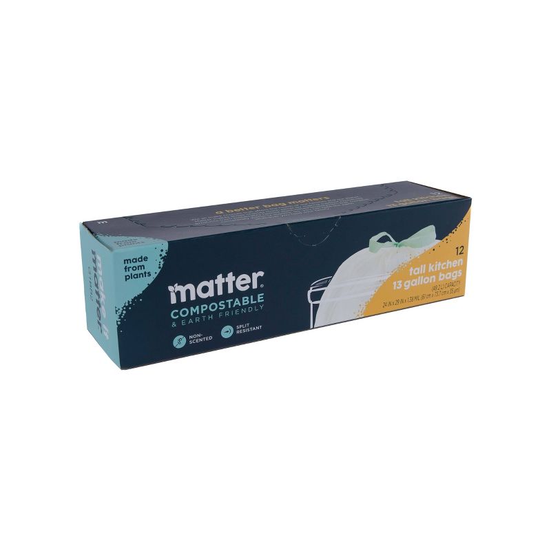 Matter Compostable Tall Kitchen Trash Bags - 13 Gallon/12ct, 3 of 6
