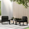 vidaXL Aluminium Patio Sofa Set with Cushions - 3 Piece, Modular Design, Weather-Resistant Outdoor Furniture Set in Anthracite - 2 of 4