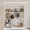 6-Tier Kitchen Pantry Cabinet with Drawer & Double Glass Doors, Adjustable Shelves, Coffee Bar Storage for Dining Room, Living Room - 3 of 4